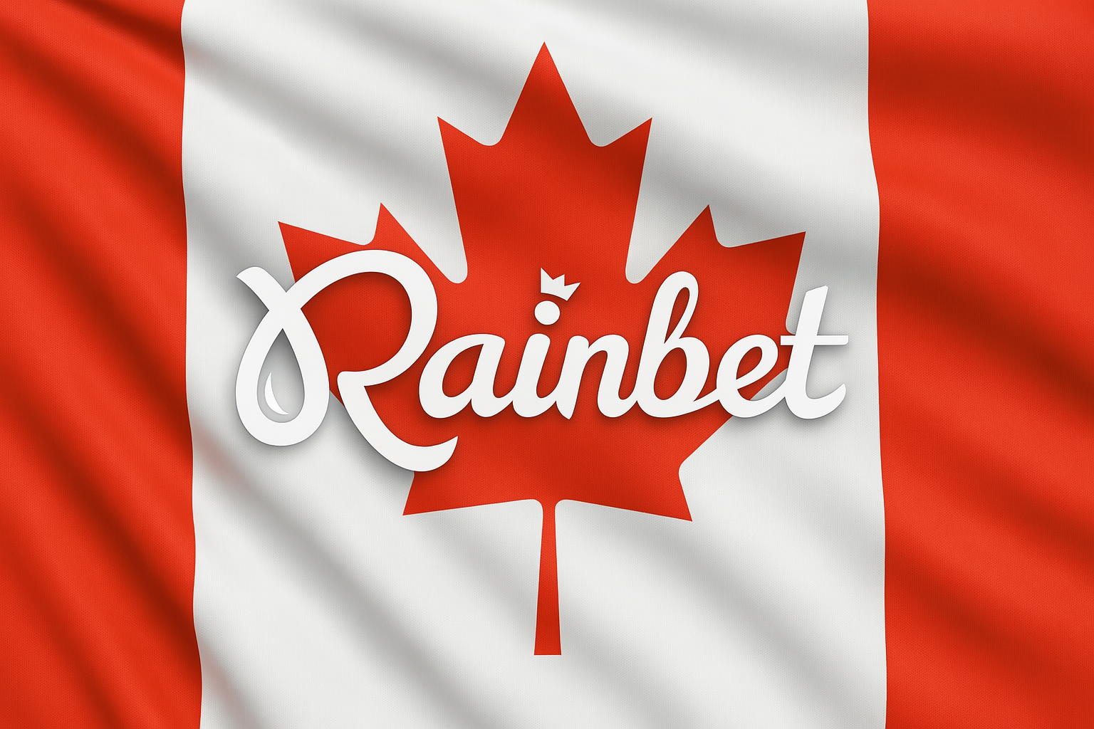 Rainbet logo on the background of the Canadian flag